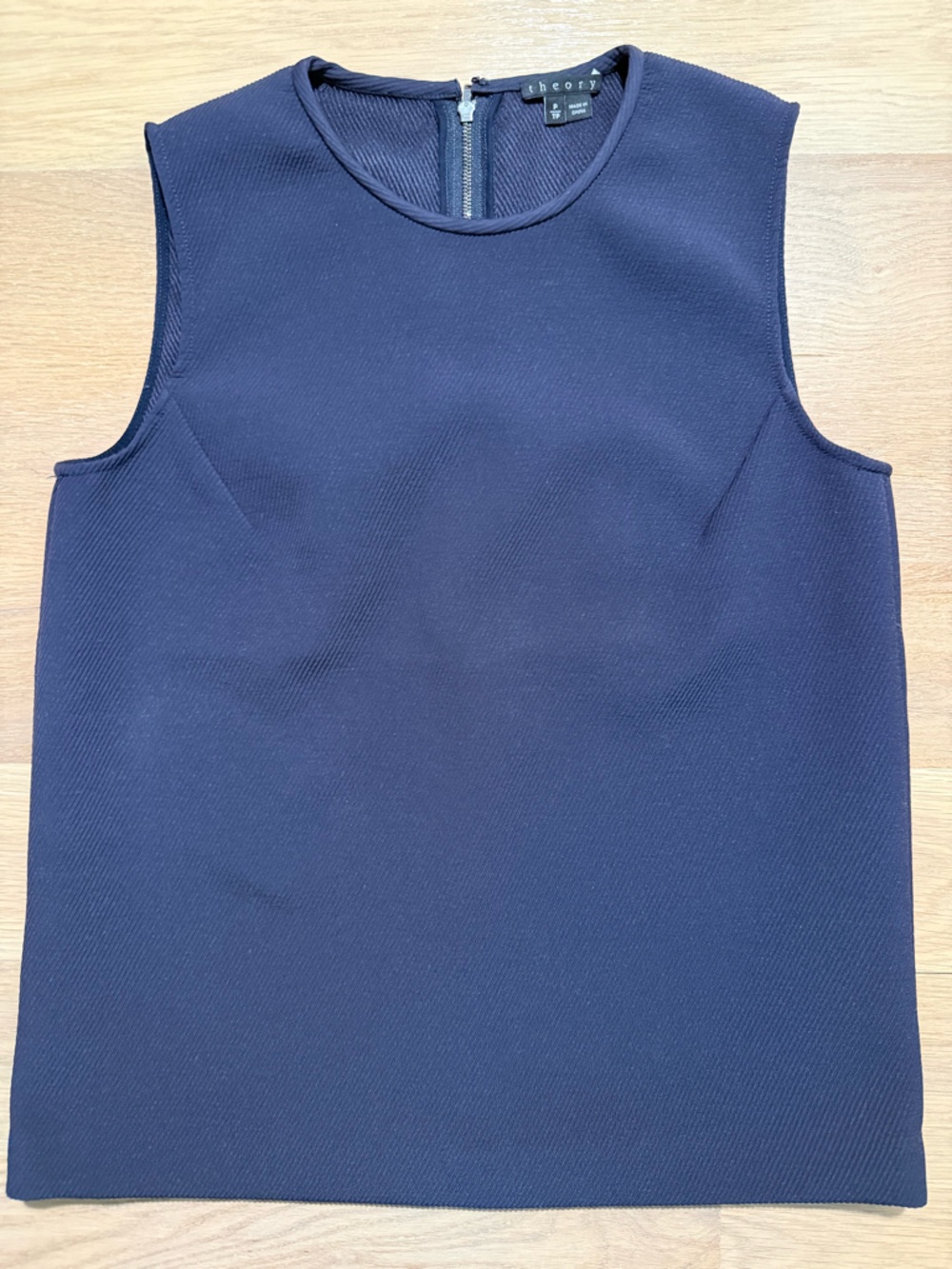 Theory Navy Sleeveless Crewneck Shell Top